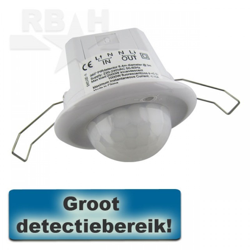 HUBER Downlight [11W 1200lm] met bewegingsmelder 360° inbouw